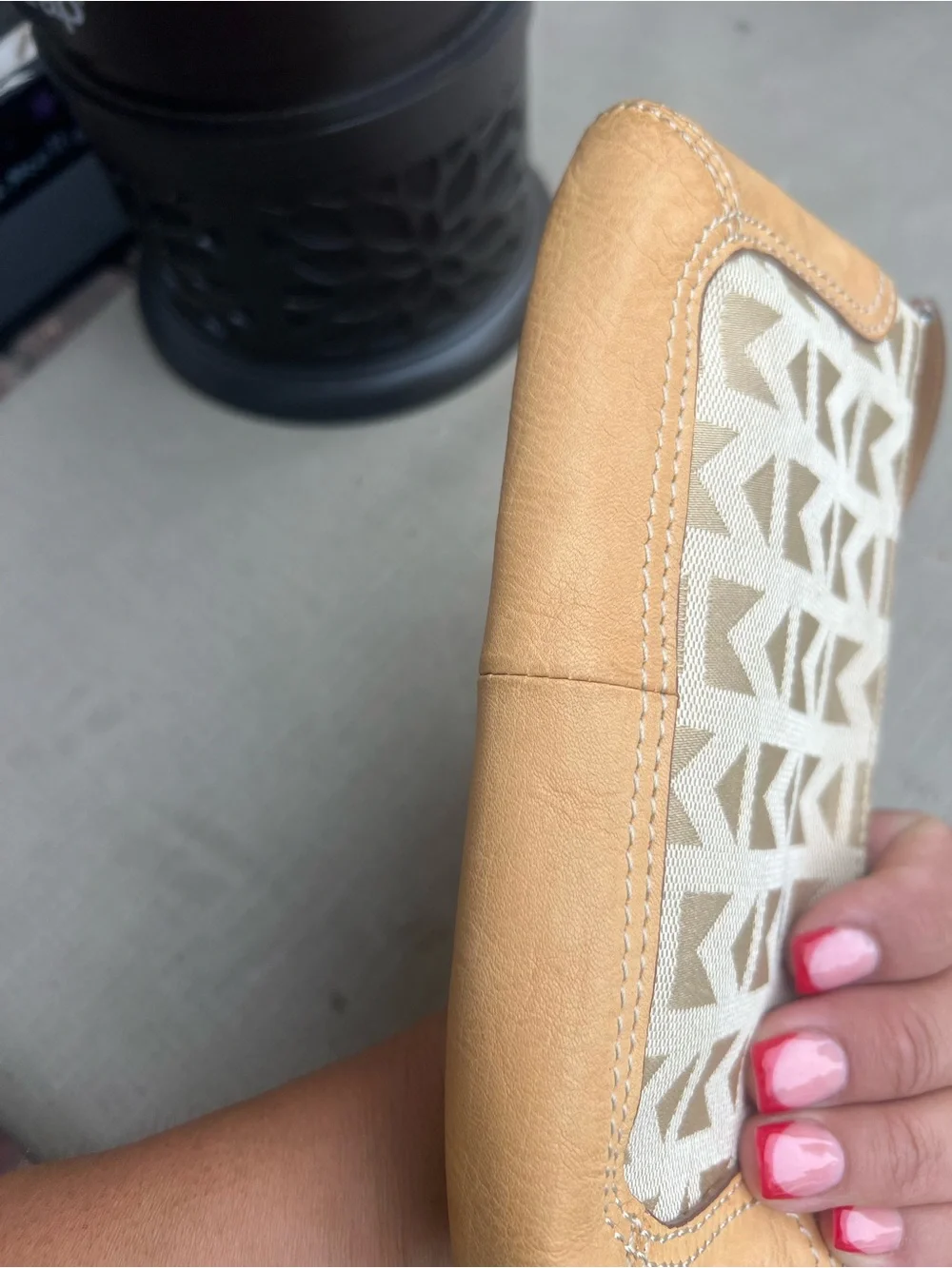 Michael Kors Beige & Tan Logo Mini Shoulder Bag
